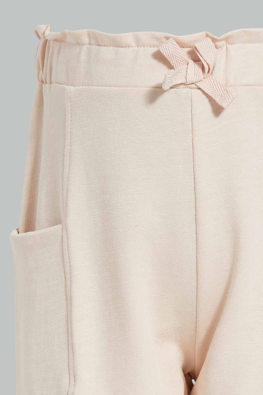 Redtag-Beige-knitted-Trouser-Category:Trousers,-Colour:Beige,-Deals:New-In,-Filter:Girls-(2-to-8-Yrs),-GIR-Trousers,-New-In-GIR-APL,-Non-Sale,-Section:Girls-(0-to-14Yrs),-W22O-Girls-
