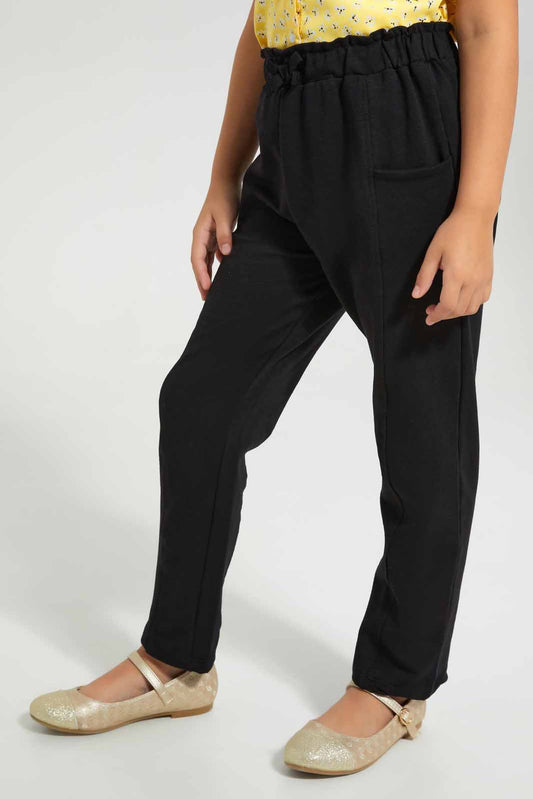 Redtag-Black-knitted-Trouser-Category:Trousers,-Colour:Black,-Deals:New-In,-Filter:Girls-(2-to-8-Yrs),-GIR-Trousers,-New-In-GIR-APL,-Non-Sale,-Section:Girls-(0-to-14Yrs),-W22O-Girls-2 to 8 Years