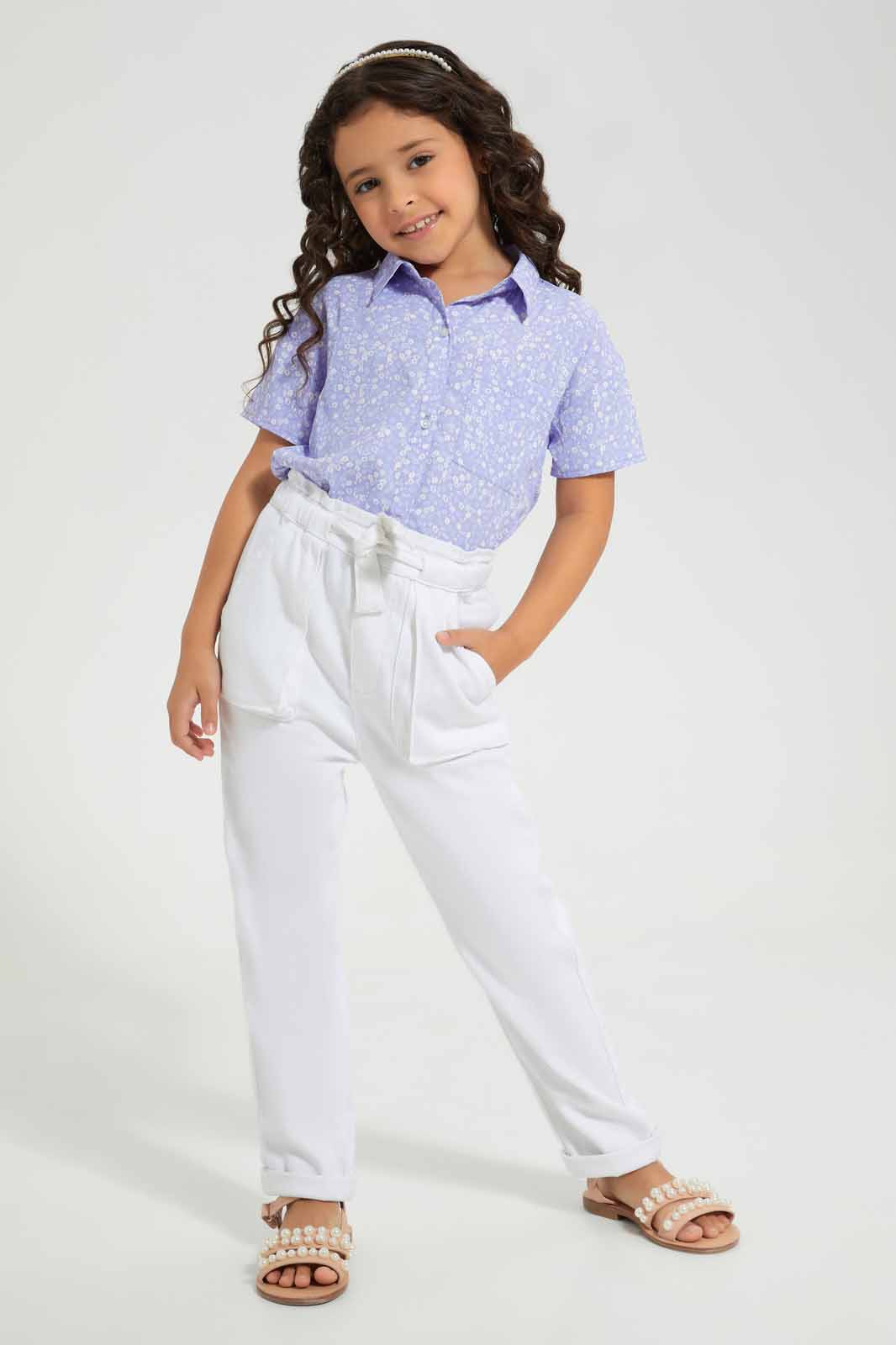 Redtag-Cream-Trouser-Category:Trousers,-Colour:Cream,-Deals:New-In,-Filter:Girls-(2-to-8-Yrs),-GIR-Trousers,-New-In-GIR-APL,-Non-Sale,-Section:Girls-(0-to-14Yrs),-W22O-Girls-2 to 8 Years