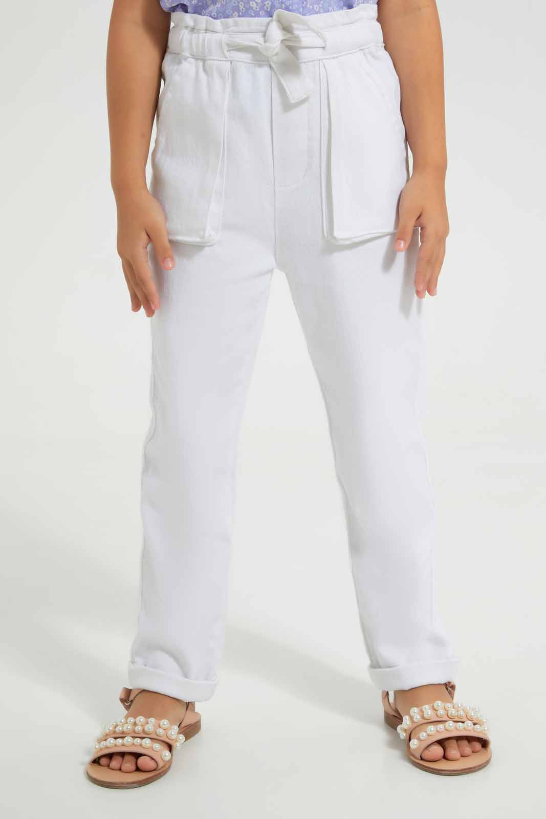Redtag-Cream-Trouser-Category:Trousers,-Colour:Cream,-Deals:New-In,-Filter:Girls-(2-to-8-Yrs),-GIR-Trousers,-New-In-GIR-APL,-Non-Sale,-Section:Girls-(0-to-14Yrs),-W22O-Girls-2 to 8 Years