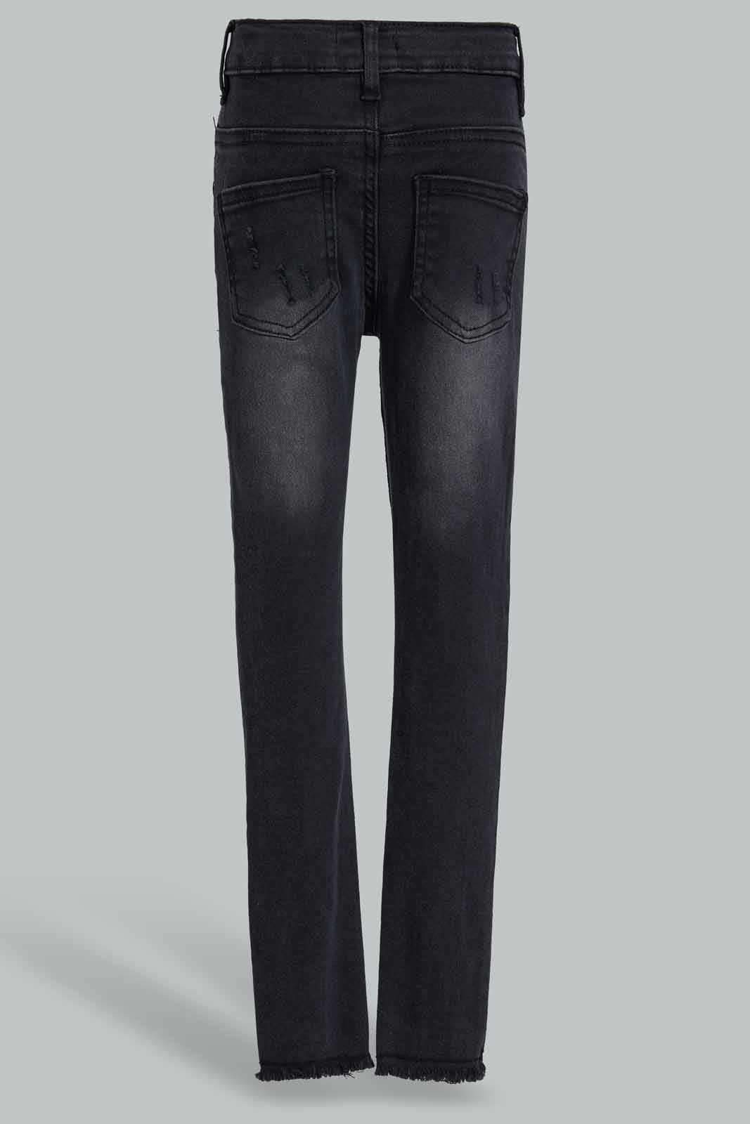 Redtag-Black-Straight-Fit-Jeans-Category:Jeans,-Colour:Black,-Deals:New-In,-Filter:Girls-(2-to-8-Yrs),-FIT-WALL-(FTW),-GIR-Jeans,-New-In-GIR-APL,-Non-Sale,-Section:Girls-(0-to-14Yrs),-W22O-Girls-