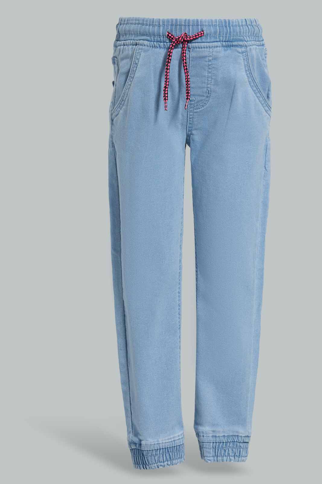 Redtag-Light-Wash-Jogger-Category:Jeans,-Colour:Light-Wash,-Deals:New-In,-Filter:Girls-(2-to-8-Yrs),-FIT-WALL-(FTW),-GIR-Jeans,-New-In-GIR-APL,-Non-Sale,-Section:Girls-(0-to-14Yrs),-W22O-Girls-