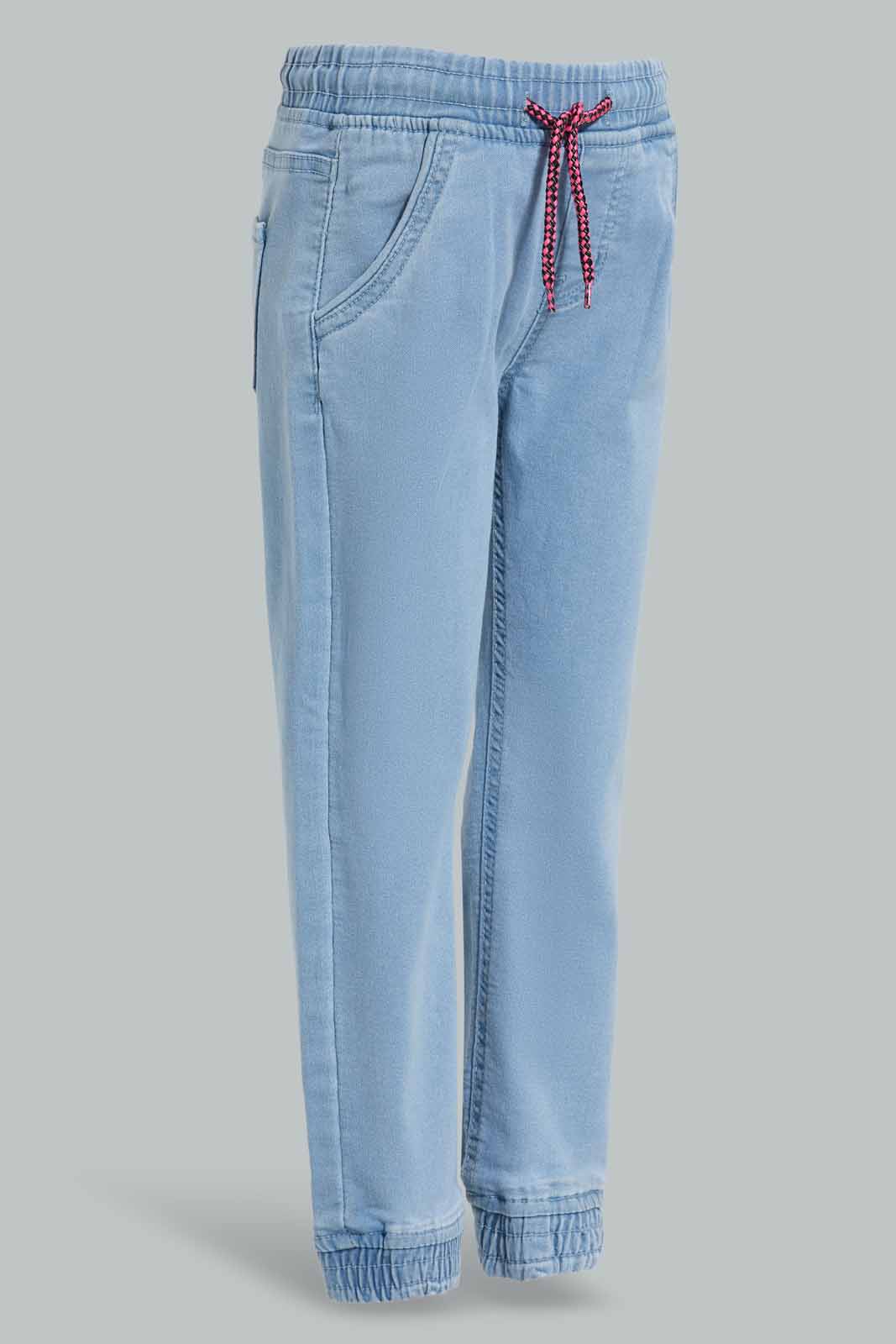 Redtag-Light-Wash-Jogger-Category:Jeans,-Colour:Light-Wash,-Deals:New-In,-Filter:Girls-(2-to-8-Yrs),-FIT-WALL-(FTW),-GIR-Jeans,-New-In-GIR-APL,-Non-Sale,-Section:Girls-(0-to-14Yrs),-W22O-Girls-