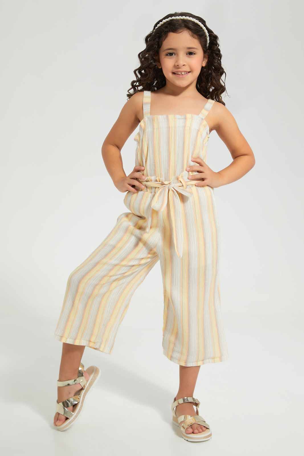Redtag-Assorted-Stripe-Lurex-Trouser-With-Belt-Category:Trousers,-Colour:Assorted,-Deals:New-In,-Filter:Girls-(2-to-8-Yrs),-GIR-Trousers,-New-In-GIR-APL,-Non-Sale,-Section:Girls-(0-to-14Yrs),-W22O-Girls-2 to 8 Years