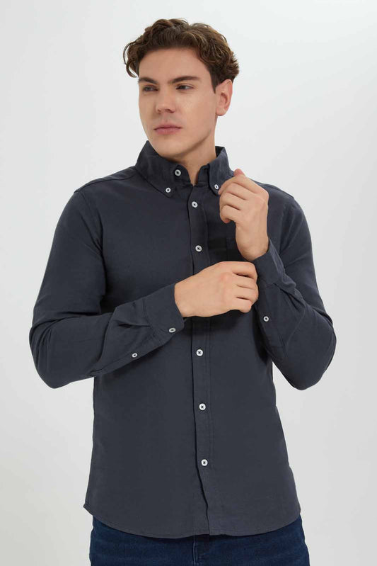 Redtag-Grey-Flannel-Shirt-Category:Shirts,-Colour:Grey,-Deals:New-In,-Filter:Men's-Clothing,-Men-Shirts,-New-In-Men-APL,-Non-Sale,-Section:Men,-TBL,-W22B-Men's-