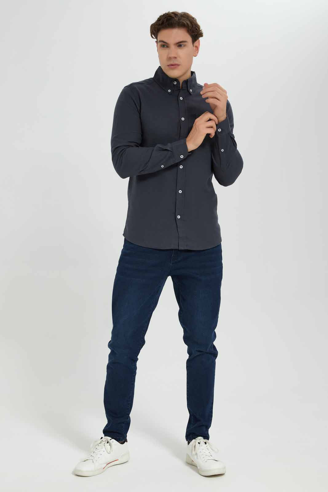 Redtag-Grey-Flannel-Shirt-Category:Shirts,-Colour:Grey,-Deals:New-In,-Filter:Men's-Clothing,-Men-Shirts,-New-In-Men-APL,-Non-Sale,-Section:Men,-TBL,-W22B-Men's-