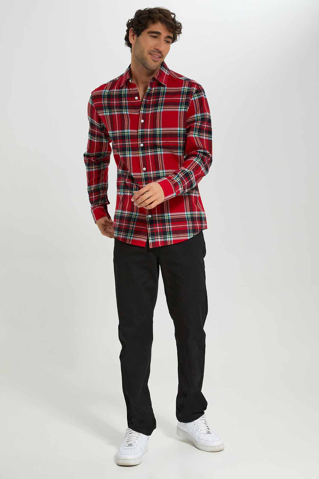 Redtag-Red-Check-Flannel-Shirt-Category:Shirts,-Colour:Red,-Deals:New-In,-Filter:Men's-Clothing,-Men-Shirts,-New-In-Men-APL,-Non-Sale,-Section:Men,-TBL,-W22B-Men's-