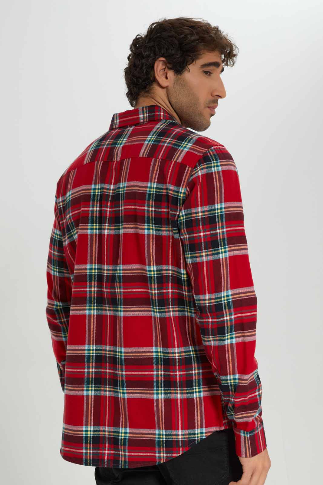 Redtag-Red-Check-Flannel-Shirt-Category:Shirts,-Colour:Red,-Deals:New-In,-Filter:Men's-Clothing,-Men-Shirts,-New-In-Men-APL,-Non-Sale,-Section:Men,-TBL,-W22B-Men's-