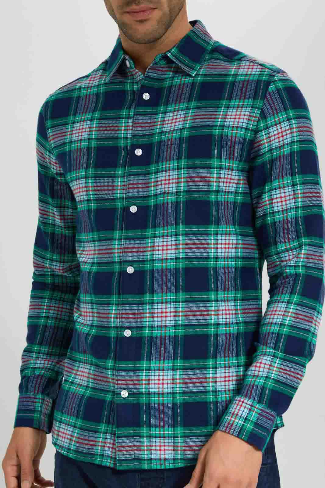 Redtag-Blue-Check-Flannel-Shirt-Category:Shirts,-Colour:Blue,-Deals:New-In,-Filter:Men's-Clothing,-Men-Shirts,-New-In-Men-APL,-Non-Sale,-Section:Men,-TBL,-W22B-Men's-