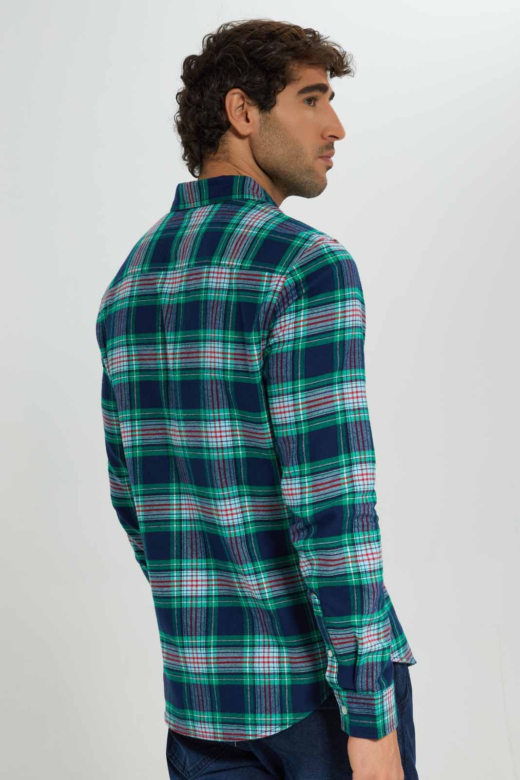 Redtag-Blue-Check-Flannel-Shirt-Category:Shirts,-Colour:Blue,-Deals:New-In,-Filter:Men's-Clothing,-Men-Shirts,-New-In-Men-APL,-Non-Sale,-Section:Men,-TBL,-W22B-Men's-
