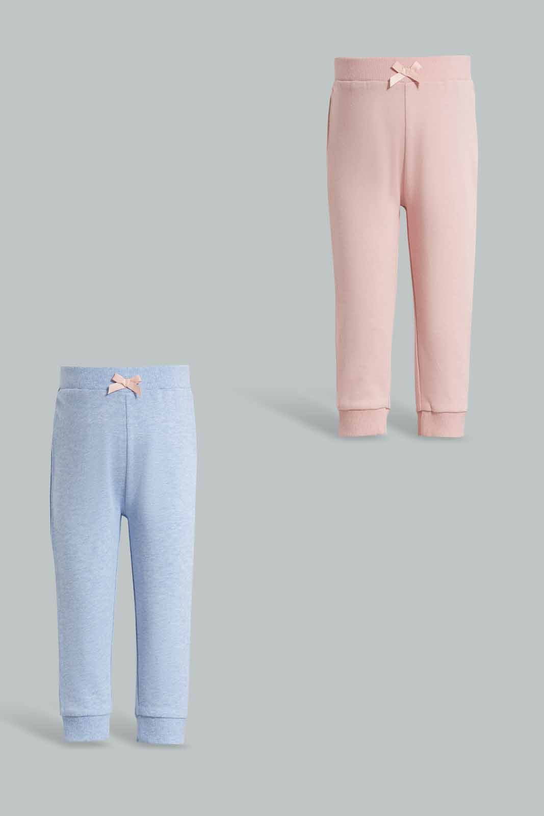 Redtag-Assorted-Navy-&-Coral-Solid-Colour-2Pcs-Pack-Track-Pants-Category:Joggers,-Colour:Assorted,-Deals:New-In,-Filter:Infant-Girls-(3-to-24-Mths),-ING-Joggers,-New-In-ING-APL,-Non-Sale,-Section:Girls-(0-to-14Yrs),-W22O-Infant-Girls-3 to 24 Months