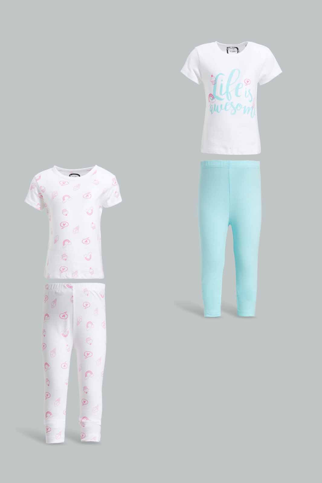 Redtag-Multi-Colour-2Pack-Pyjama-Set-Category:Pyjama-Sets,-Colour:Assorted,-Deals:New-In,-Filter:Infant-Girls-(3-to-24-Mths),-ING-Pyjama-Sets,-New-In-ING-APL,-Non-Sale,-Section:Girls-(0-to-14Yrs),-W22O-Infant-Girls-3 to 24 Months
