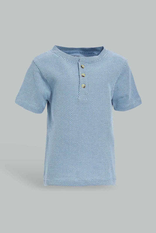 Redtag-Grey-Jacquard-Tee-Category:T-Shirts,-Colour:Grey,-Deals:New-In,-Dept:Boys,-Filter:Infant-Boys-(3-to-24-Mths),-INB-T-Shirts,-New-In-INB-APL,-Non-Sale,-Section:Boys-(0-to-14Yrs),-W22O-Infant-Boys-3 to 24 Months