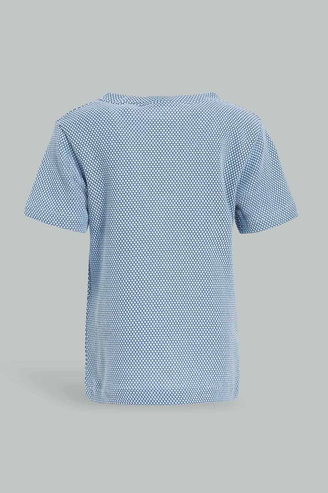 Redtag-Grey-Jacquard-Tee-Category:T-Shirts,-Colour:Grey,-Deals:New-In,-Dept:Boys,-Filter:Infant-Boys-(3-to-24-Mths),-INB-T-Shirts,-New-In-INB-APL,-Non-Sale,-Section:Boys-(0-to-14Yrs),-W22O-Infant-Boys-3 to 24 Months