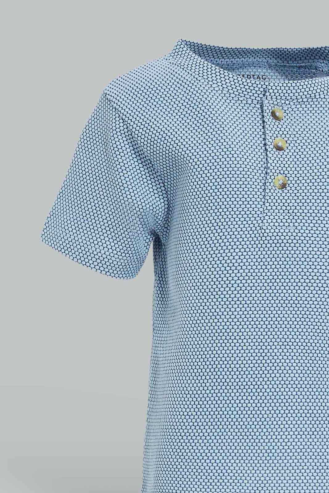 Redtag-Grey-Jacquard-Tee-Category:T-Shirts,-Colour:Grey,-Deals:New-In,-Dept:Boys,-Filter:Infant-Boys-(3-to-24-Mths),-INB-T-Shirts,-New-In-INB-APL,-Non-Sale,-Section:Boys-(0-to-14Yrs),-W22O-Infant-Boys-3 to 24 Months