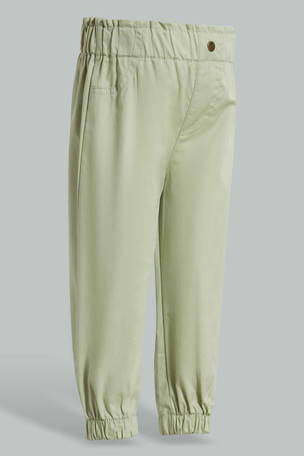 Redtag-Sage-Green-Paperbag-Trousser-Category:Trousers,-Colour:Green,-Deals:New-In,-Filter:Infant-Girls-(3-to-24-Mths),-ING-Trousers,-New-In-ING-APL,-Non-Sale,-Section:Girls-(0-to-14Yrs),-W22O-Infant-Girls-3 to 24 Months