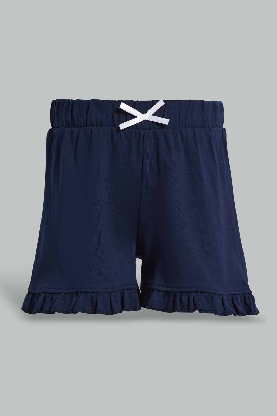 Redtag-Navy-Schiffli-Frill-Sleeve-With-Floral-AOP-Leggings-Category:Sets,-Colour:Navy,-Deals:New-In,-Filter:Infant-Girls-(3-to-24-Mths),-ING-Sets,-New-In-ING-APL,-Non-Sale,-Section:Girls-(0-to-14Yrs),-VLM,-W22O-Infant-Girls-3 to 24 Months