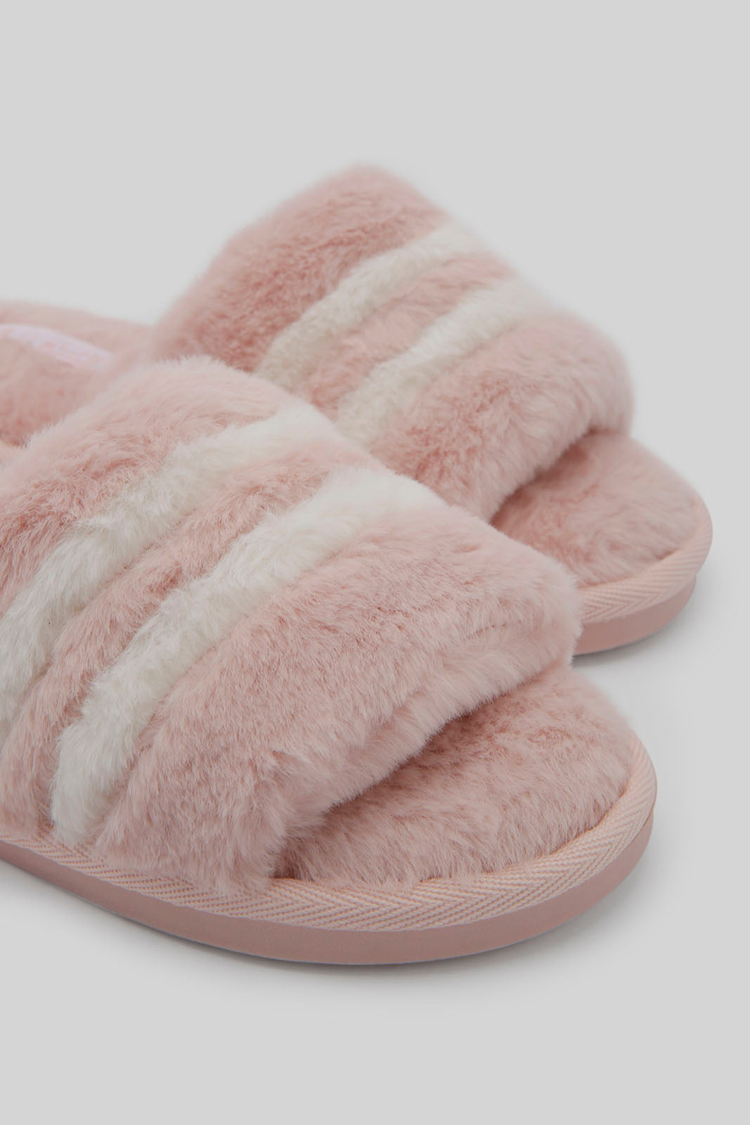 Redtag-Pink-Stripe-Slipper-Category:Slippers,-Colour:Pink,-Deals:New-In,-Filter:Women's-Footwear,-New-In-Women-FOO,-Non-Sale,-Section:Women,-W22B,-Women-Slippers-Women's-