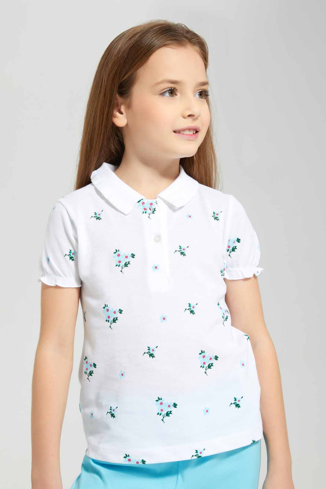 Redtag-White-AOP-NightSuit-Category:Pyjama-Sets,-Colour:White,-Deals:New-In,-Filter:Girls-(2-to-8-Yrs),-GIR-Pyjama-Sets,-New-In-GIR-APL,-Non-Sale,-Section:Girls-(0-to-14Yrs),-W22O-Girls-2 to 8 Years