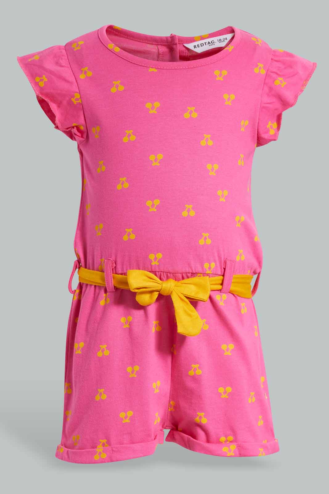 Redtag-Fuchsia-Floral-Print-Jumpsuit-Category:Jumpsuits,-Colour:Fuchsia,-Deals:New-In,-Filter:Infant-Girls-(3-to-24-Mths),-ING-Jumpsuits,-New-In-ING-APL,-Non-Sale,-Section:Girls-(0-to-14Yrs),-W22O-Infant-Girls-3 to 24 Months
