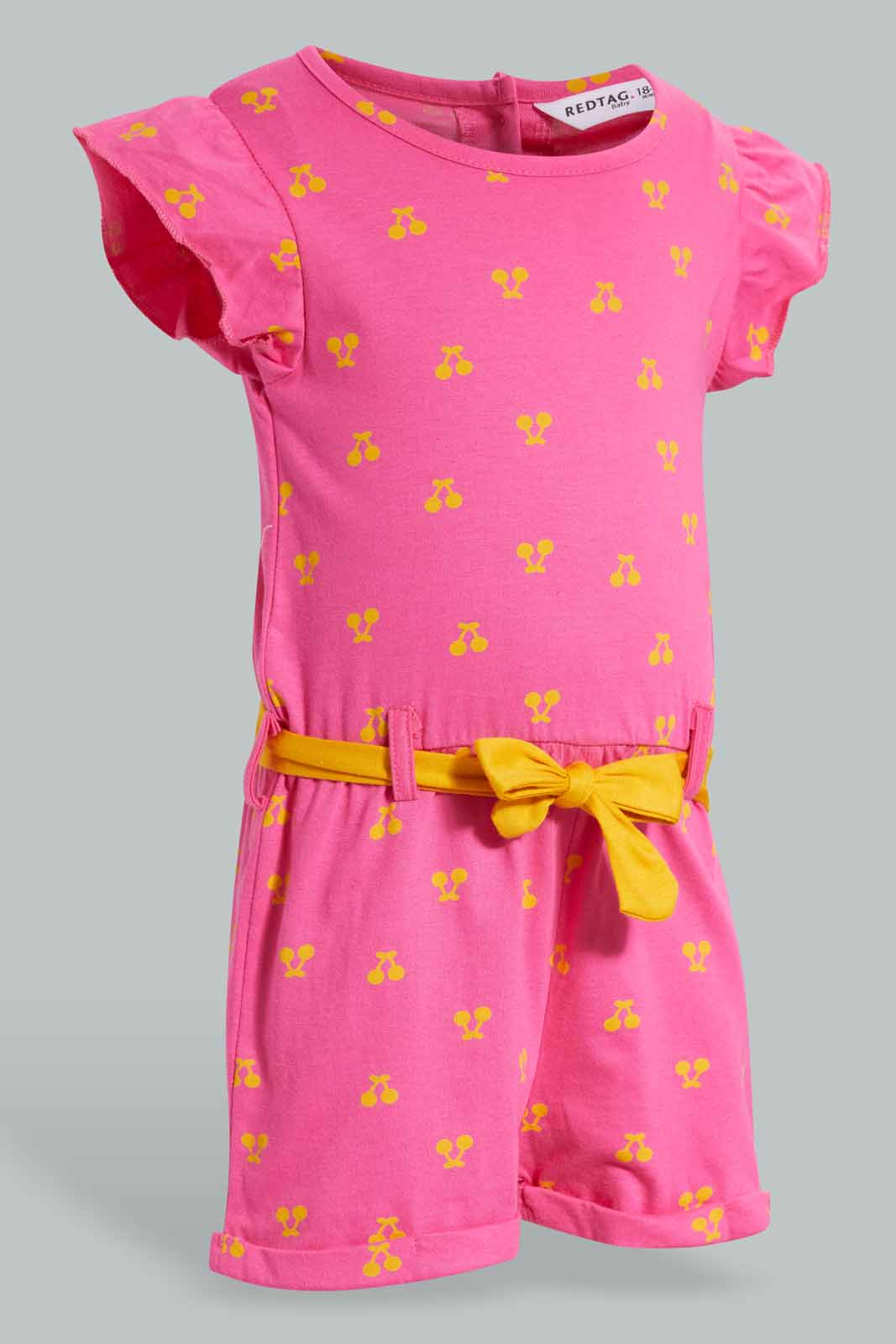 Redtag-Fuchsia-Floral-Print-Jumpsuit-Category:Jumpsuits,-Colour:Fuchsia,-Deals:New-In,-Filter:Infant-Girls-(3-to-24-Mths),-ING-Jumpsuits,-New-In-ING-APL,-Non-Sale,-Section:Girls-(0-to-14Yrs),-W22O-Infant-Girls-3 to 24 Months