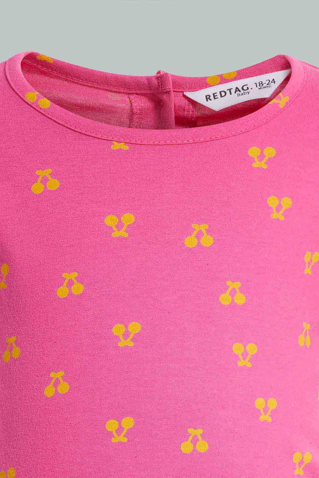 Redtag-Fuchsia-Floral-Print-Jumpsuit-Category:Jumpsuits,-Colour:Fuchsia,-Deals:New-In,-Filter:Infant-Girls-(3-to-24-Mths),-ING-Jumpsuits,-New-In-ING-APL,-Non-Sale,-Section:Girls-(0-to-14Yrs),-W22O-Infant-Girls-3 to 24 Months