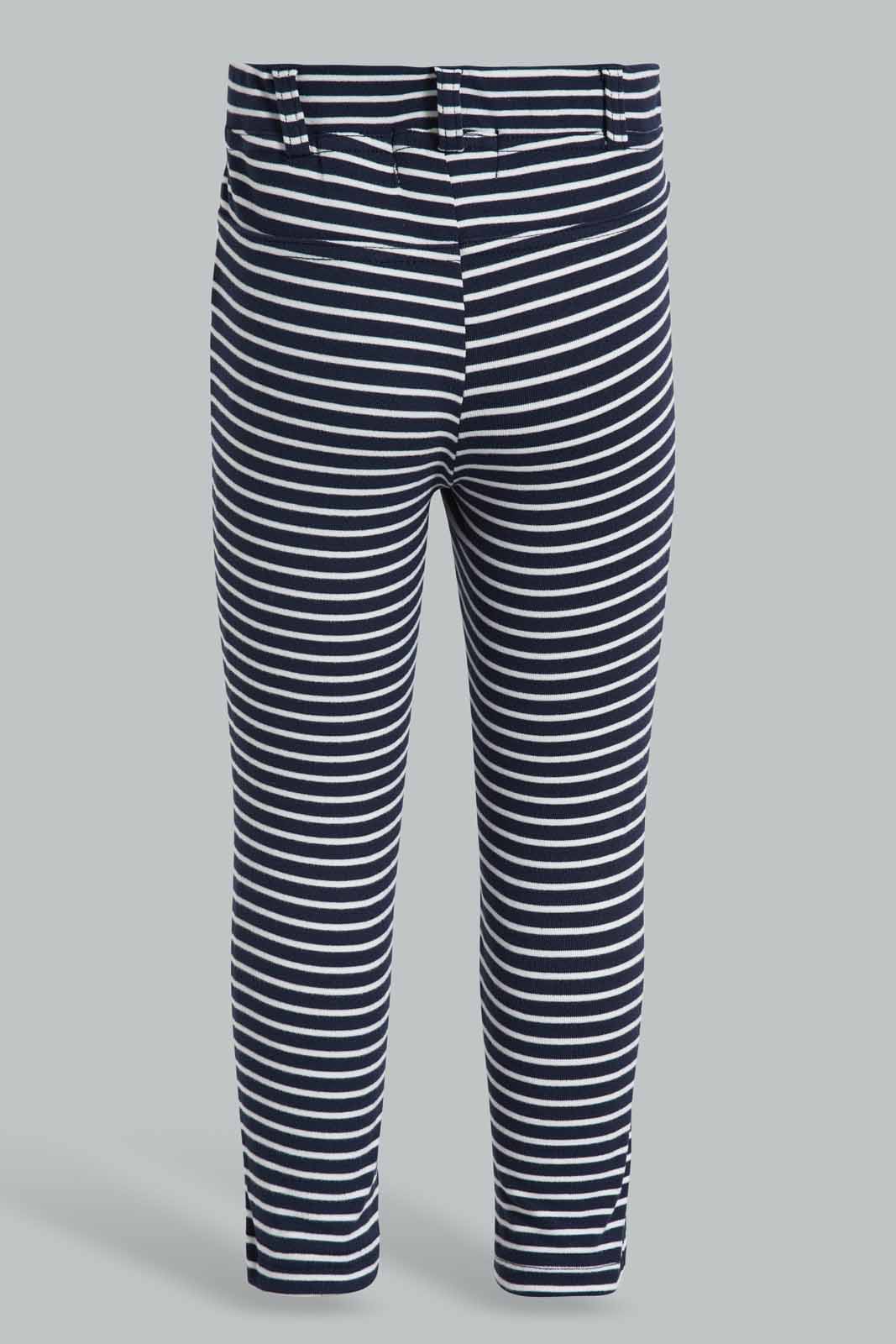 Redtag-Navy-Stripes-Jegging-Category:Jeggings,-Colour:Navy,-Deals:New-In,-Filter:Infant-Girls-(3-to-24-Mths),-ING-Jeggings,-New-In-ING-APL,-Non-Sale,-Section:Girls-(0-to-14Yrs),-W22O-Infant-Girls-3 to 24 Months