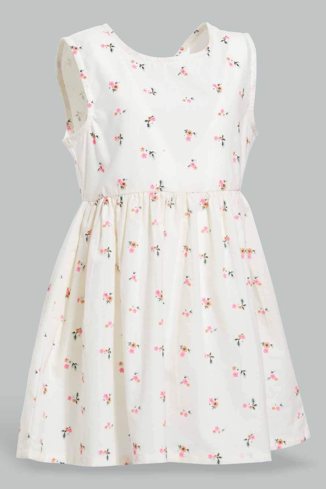 Redtag-White-Frloral-AOP-Sleeveless-Dress-Category:Dresses,-Colour:White,-Deals:New-In,-Filter:Infant-Girls-(3-to-24-Mths),-ING-Dresses,-New-In-ING-APL,-Non-Sale,-Section:Girls-(0-to-14Yrs),-VLM,-W22O-Infant-Girls-3 to 24 Months