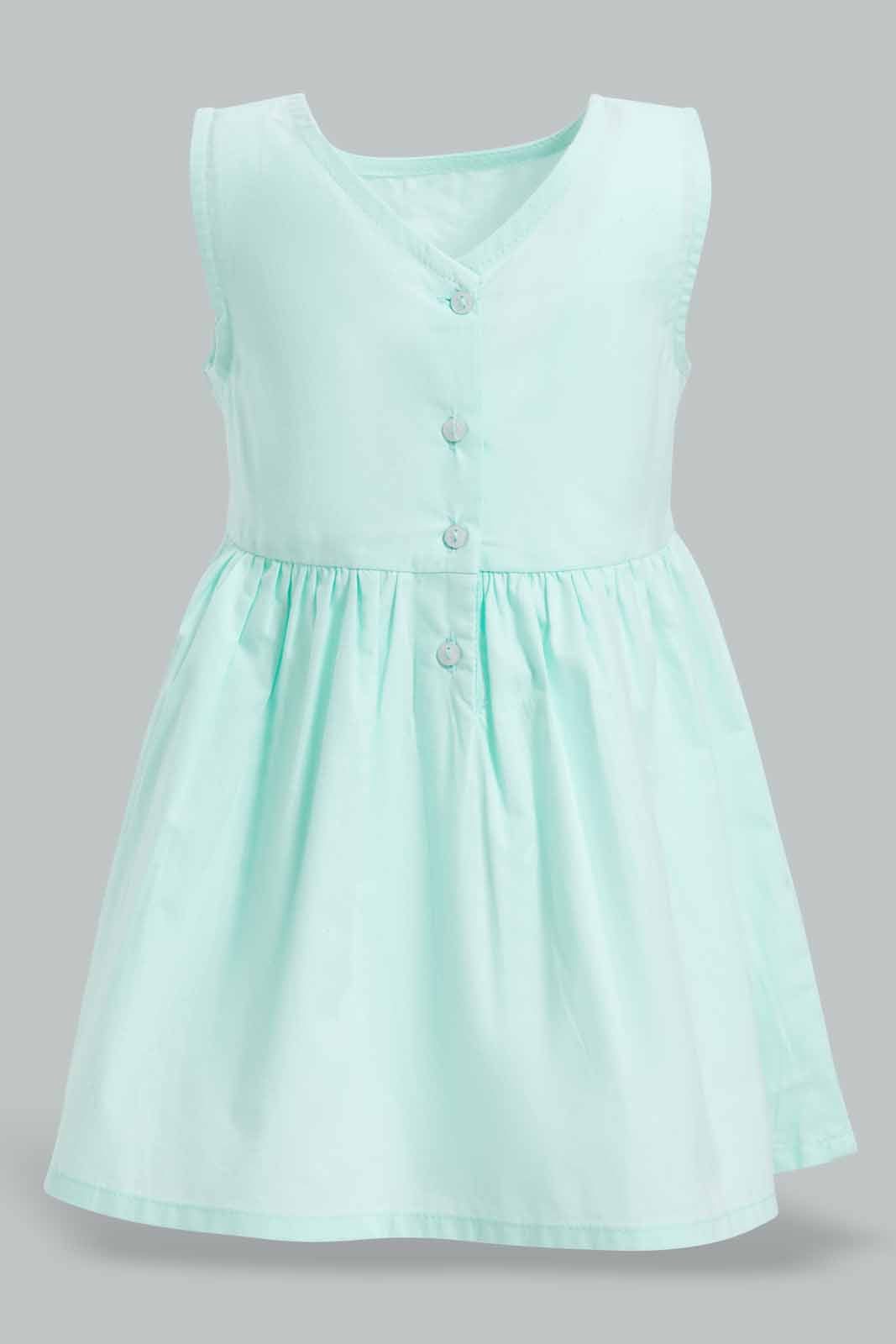 Redtag-Mint-Solid-Sleeveless-Dress-Category:Dresses,-Colour:Mint,-Deals:New-In,-Filter:Infant-Girls-(3-to-24-Mths),-ING-Dresses,-New-In-ING-APL,-Non-Sale,-Section:Girls-(0-to-14Yrs),-VLM,-W22O-Infant-Girls-3 to 24 Months