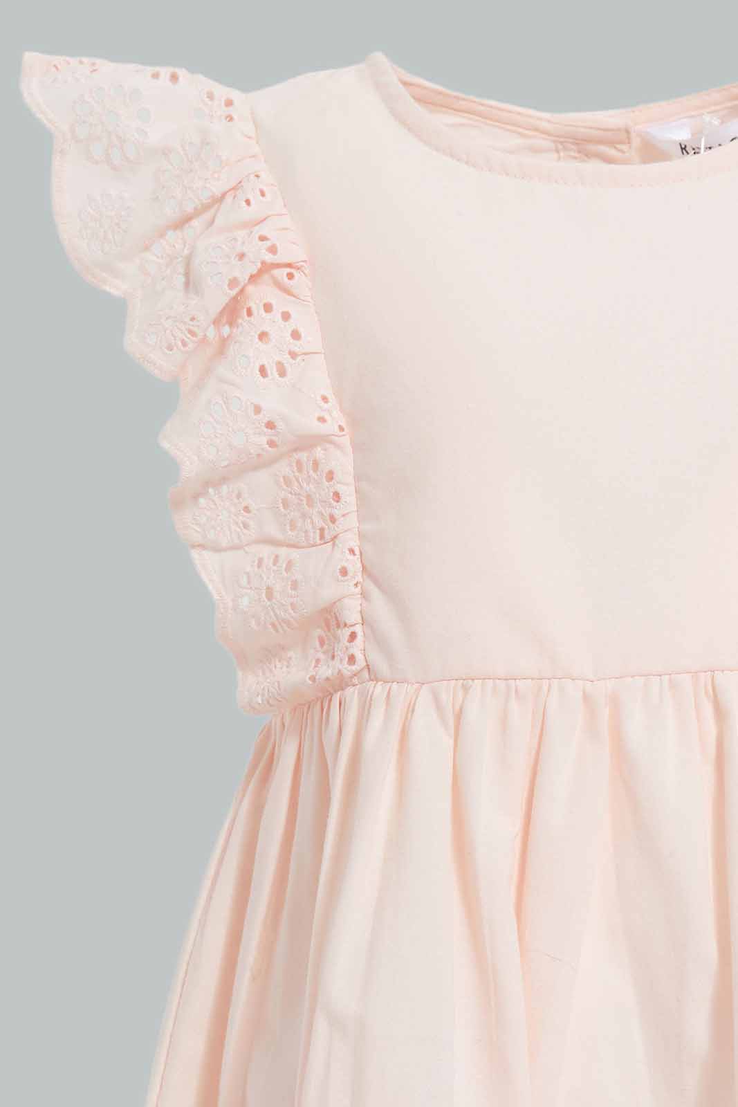 Redtag-Pink-Schiffli-Solid-Dress-Category:Dresses,-Colour:Apricot,-Deals:New-In,-Filter:Infant-Girls-(3-to-24-Mths),-ING-Dresses,-New-In-ING-APL,-Non-Sale,-Section:Girls-(0-to-14Yrs),-W22O-Infant-Girls-3 to 24 Months
