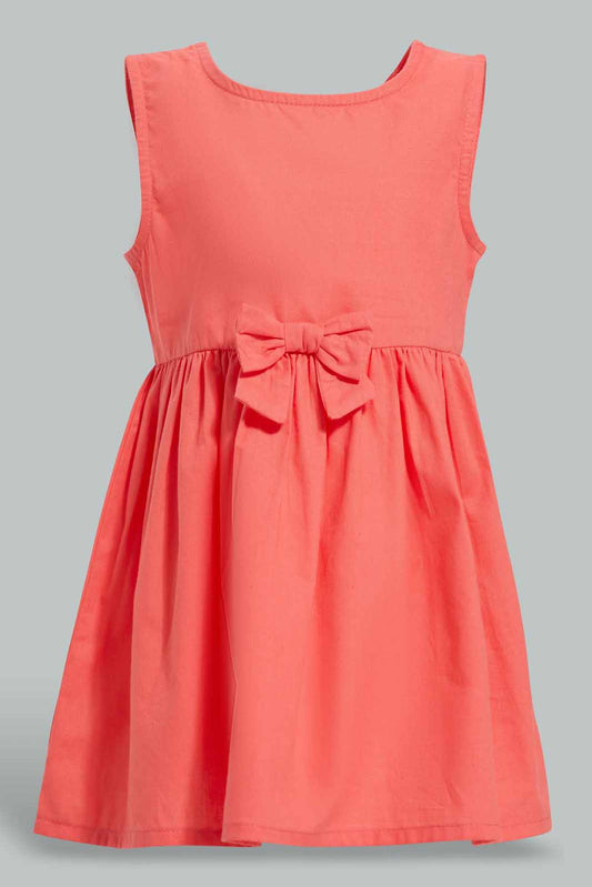 Redtag-Coral-Solid-Sleeveless-Dress-Category:Dresses,-Colour:Orange,-Deals:New-In,-Filter:Infant-Girls-(3-to-24-Mths),-ING-Dresses,-New-In-ING-APL,-Non-Sale,-Section:Girls-(0-to-14Yrs),-VLM,-W22O-Infant-Girls-3 to 24 Months