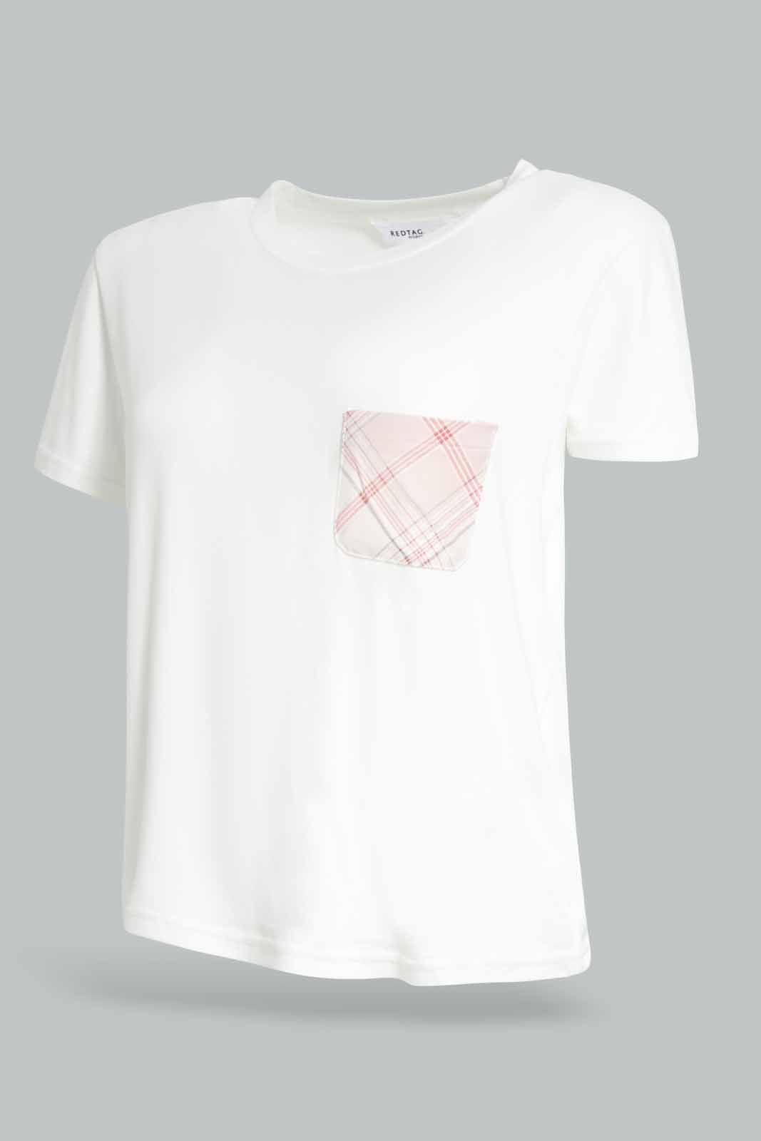 Redtag-White-Red-Check-S-Yummy-Fabric-Night-Suit-Category:Cami-Sets,-Colour:White,-Deals:New-In,-Filter:Women's-Clothing,-New-In-Women-APL,-Non-Sale,-Section:Women,-W22O,-Women-Cami-Sets--