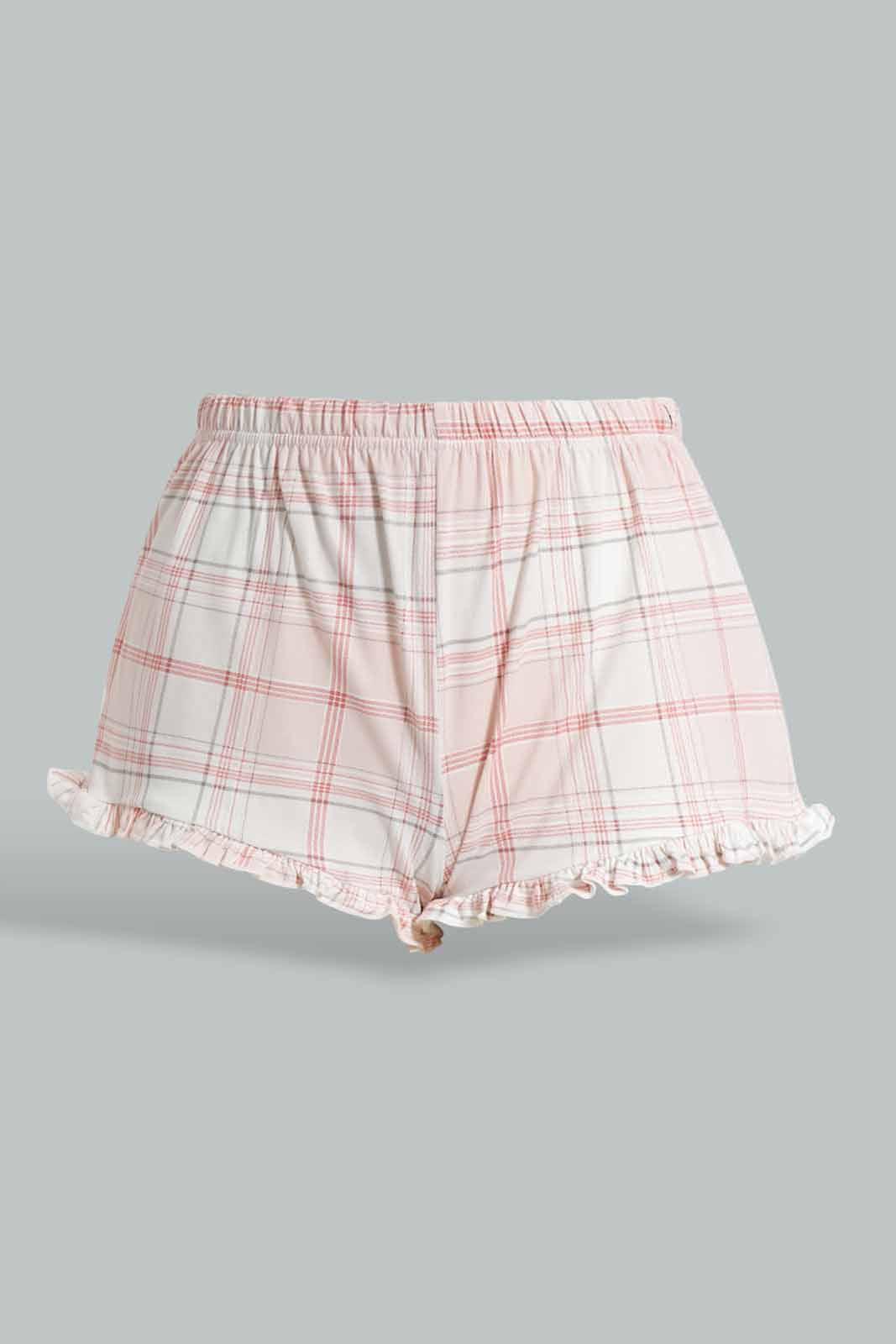 Redtag-White-Red-Check-S-Yummy-Fabric-Night-Suit-Category:Cami-Sets,-Colour:White,-Deals:New-In,-Filter:Women's-Clothing,-New-In-Women-APL,-Non-Sale,-Section:Women,-W22O,-Women-Cami-Sets--