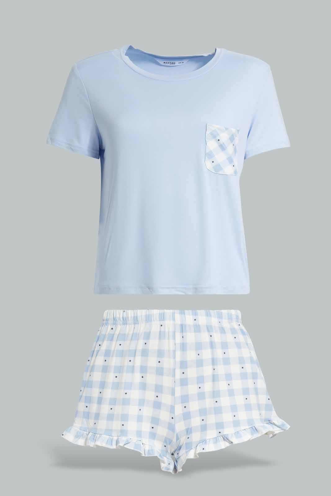 Redtag-White-Red-Check-S-Yummy-Fabric-Night-Suit-Category:Cami-Sets,-Colour:White,-Deals:New-In,-Filter:Women's-Clothing,-New-In-Women-APL,-Non-Sale,-Section:Women,-W22O,-Women-Cami-Sets--