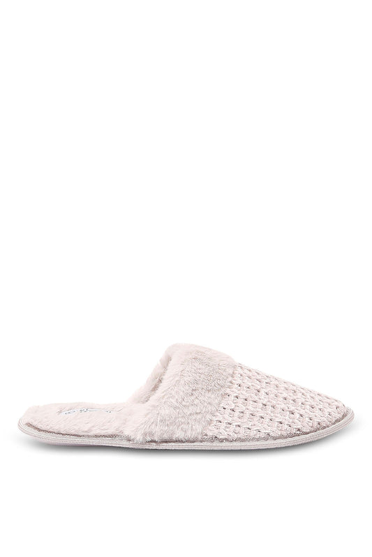 Redtag-Grey-Fur-Trim-Slipper-Category:Slippers,-Colour:Grey,-Deals:New-In,-Dept:Ladieswear,-Filter:Women's-Footwear,-New-In-Women-FOO,-Non-Sale,-Section:Women,-W22B,-Women-Slippers-Women's-