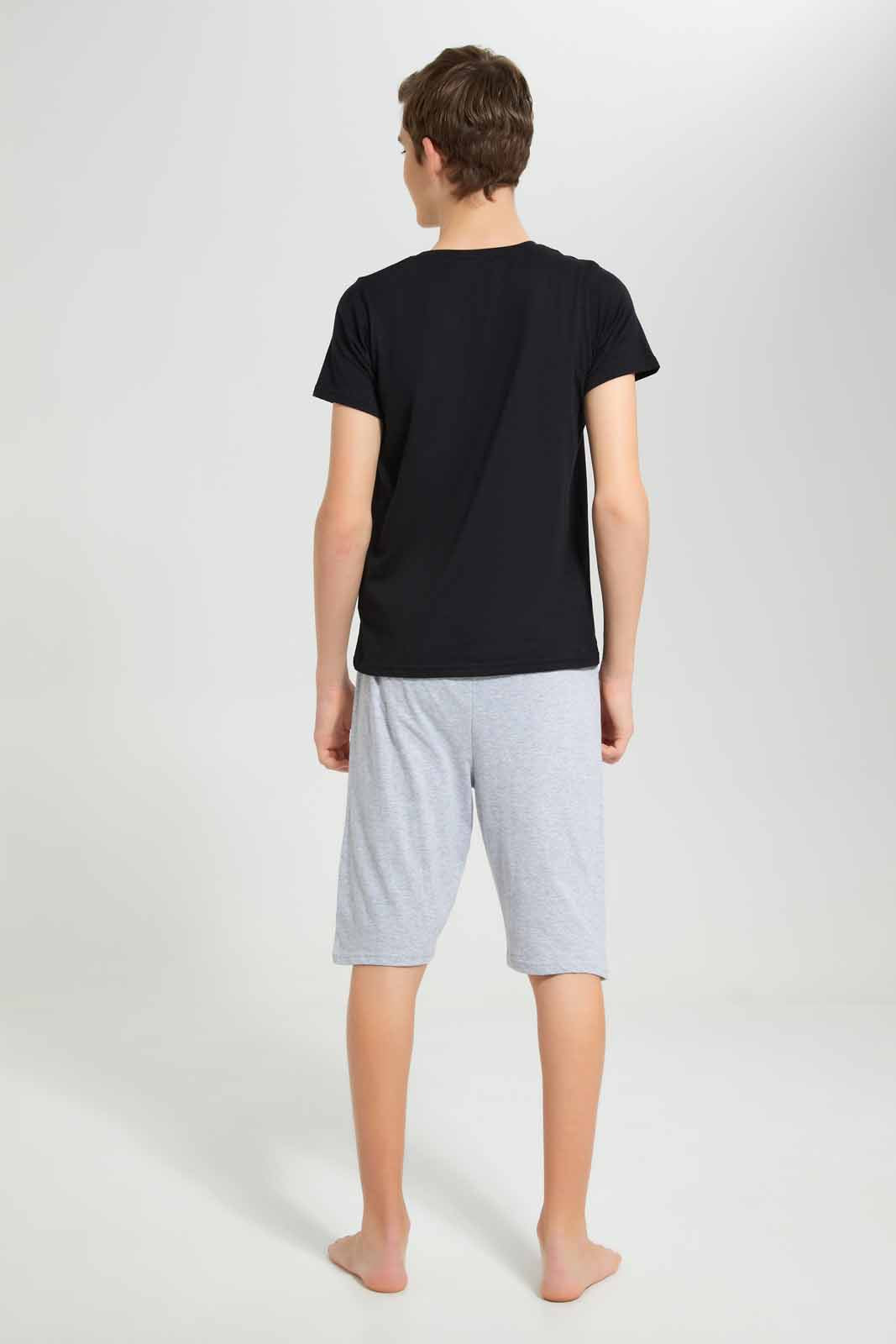 Redtag-Black-Skateboard-Nightsuit-BSR-Pyjama-Sets,-Category:Pyjama-Sets,-Colour:Black,-Deals:New-In,-Filter:Senior-Boys-(8-to-14-Yrs),-New-In-BSR-APL,-Non-Sale,-Section:Boys-(0-to-14Yrs),-W22O-Senior-Boys-9 to 14 Years