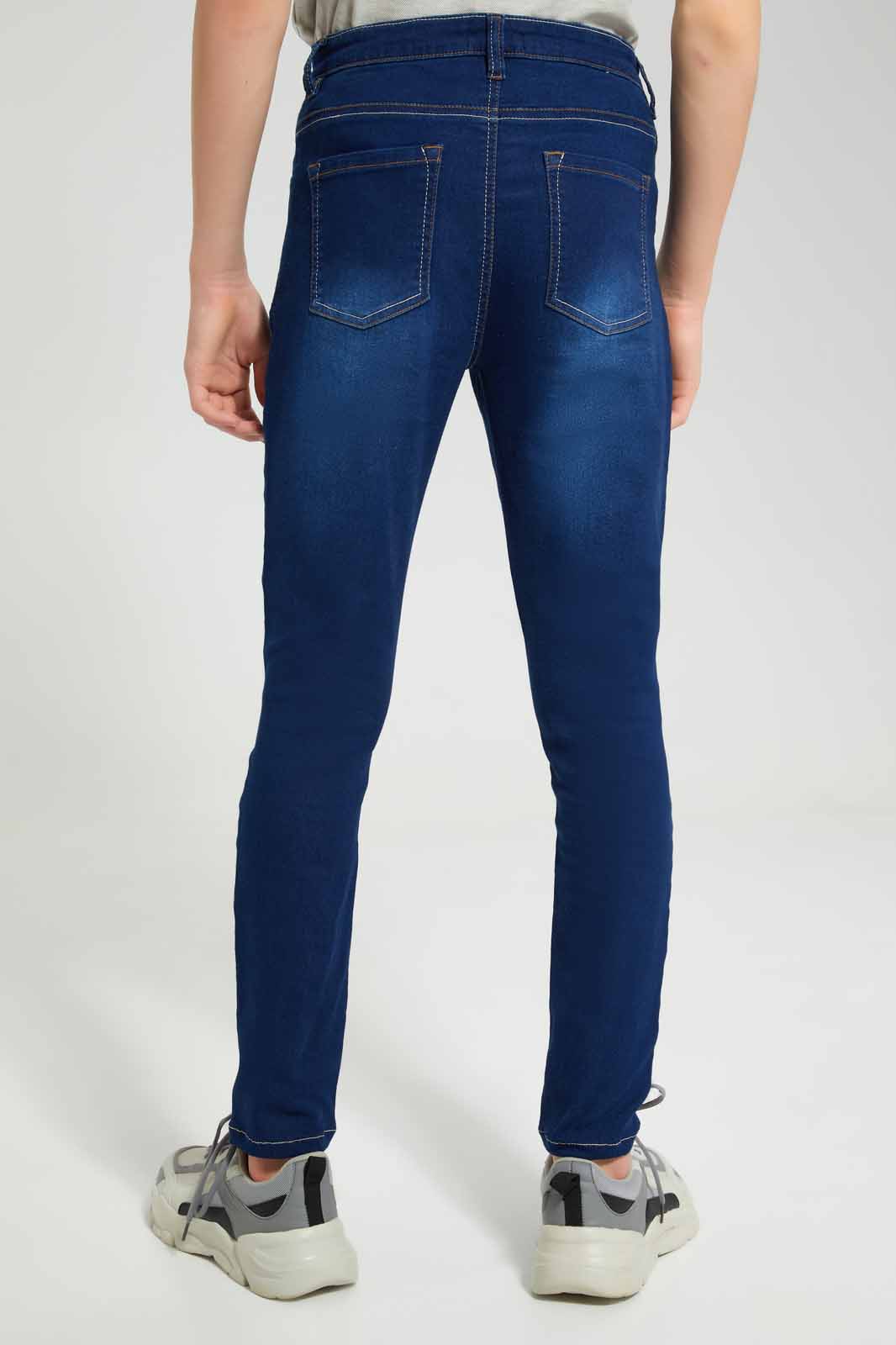 Redtag-Dark-Wash-Skinny-Fit-Jeans-BSR-Jeans,-Category:Jeans,-Colour:Dark-Wash,-Deals:New-In,-Filter:Senior-Boys-(8-to-14-Yrs),-FIT-WALL-(FTW),-New-In-BSR-APL,-Non-Sale,-Section:Boys-(0-to-14Yrs),-W22O-Senior-Boys-9 to 14 Years