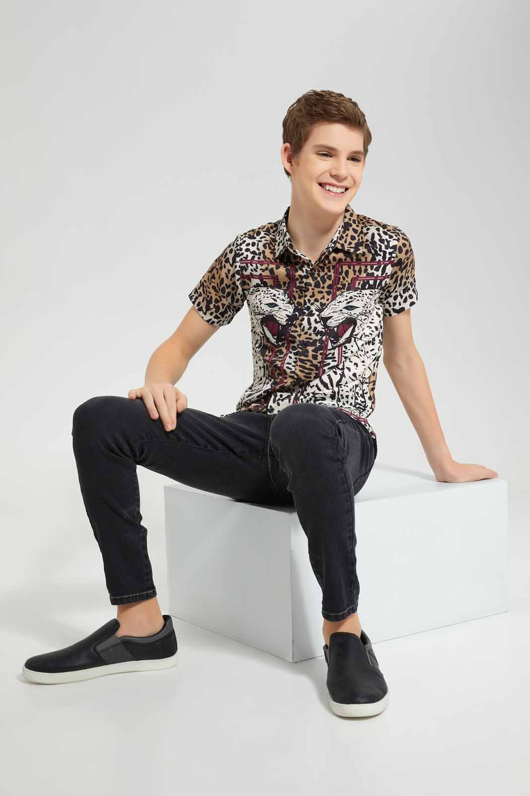 Redtag-Black-Skinny-Fit-Jeans-BSR-Jeans,-Category:Jeans,-Colour:Black,-Deals:New-In,-Filter:Senior-Boys-(8-to-14-Yrs),-FIT-WALL-(FTW),-New-In-BSR-APL,-Non-Sale,-Section:Boys-(0-to-14Yrs),-W22O-Senior-Boys-9 to 14 Years