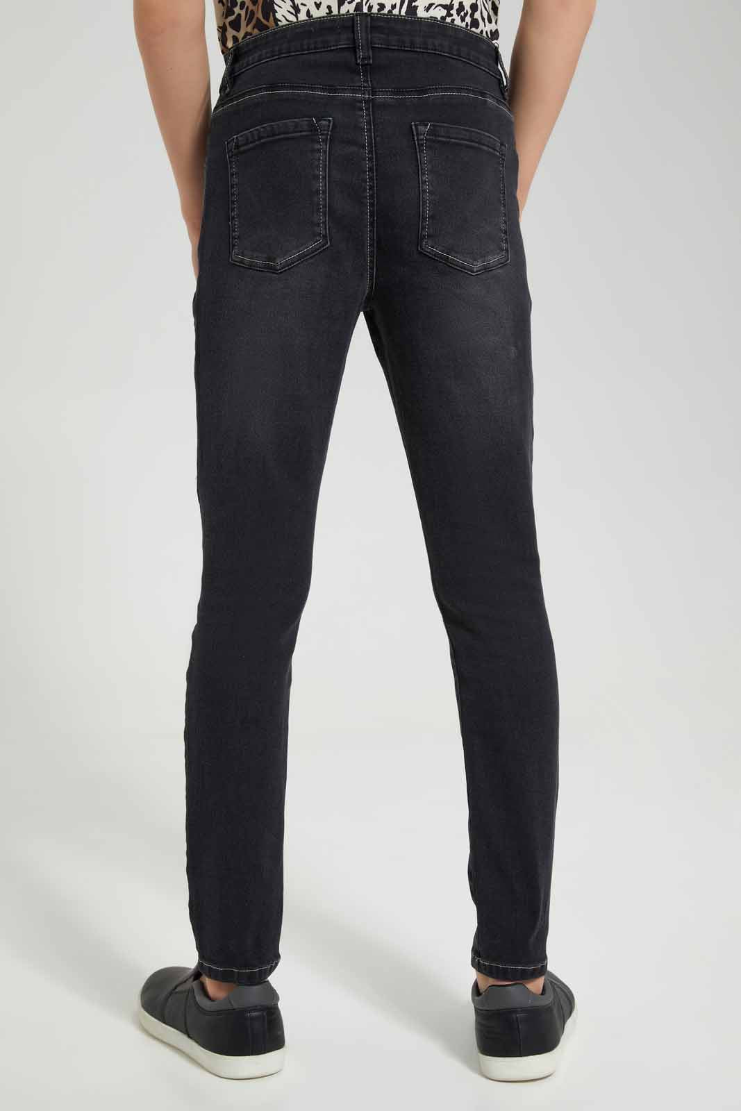 Redtag-Black-Skinny-Fit-Jeans-BSR-Jeans,-Category:Jeans,-Colour:Black,-Deals:New-In,-Filter:Senior-Boys-(8-to-14-Yrs),-FIT-WALL-(FTW),-New-In-BSR-APL,-Non-Sale,-Section:Boys-(0-to-14Yrs),-W22O-Senior-Boys-9 to 14 Years