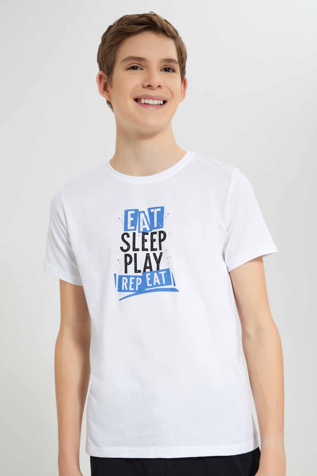 Redtag-white-Sleep-Play-Nightsuit-BSR-Pyjama-Sets,-Category:Pyjama-Sets,-Colour:White,-Deals:New-In,-Filter:Senior-Boys-(8-to-14-Yrs),-New-In-BSR-APL,-Non-Sale,-Section:Boys-(0-to-14Yrs),-W22O-Senior-Boys-9 to 14 Years