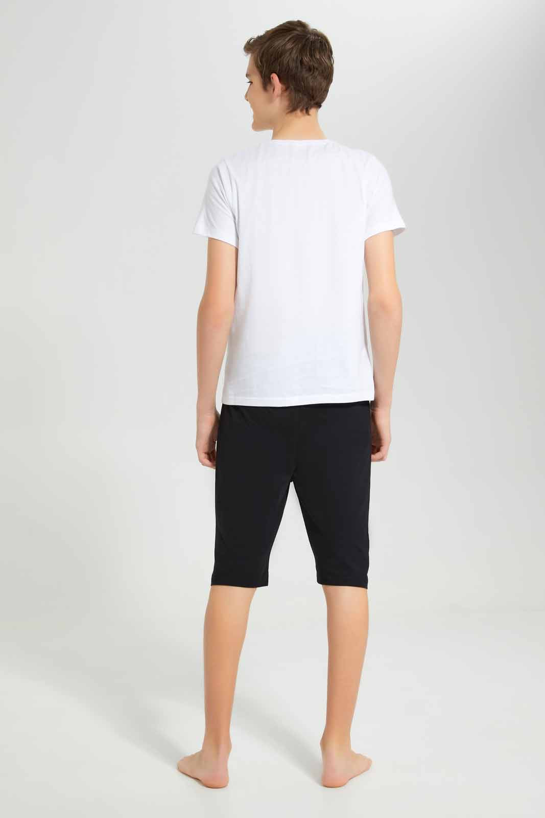 Redtag-white-Sleep-Play-Nightsuit-BSR-Pyjama-Sets,-Category:Pyjama-Sets,-Colour:White,-Deals:New-In,-Filter:Senior-Boys-(8-to-14-Yrs),-New-In-BSR-APL,-Non-Sale,-Section:Boys-(0-to-14Yrs),-W22O-Senior-Boys-9 to 14 Years