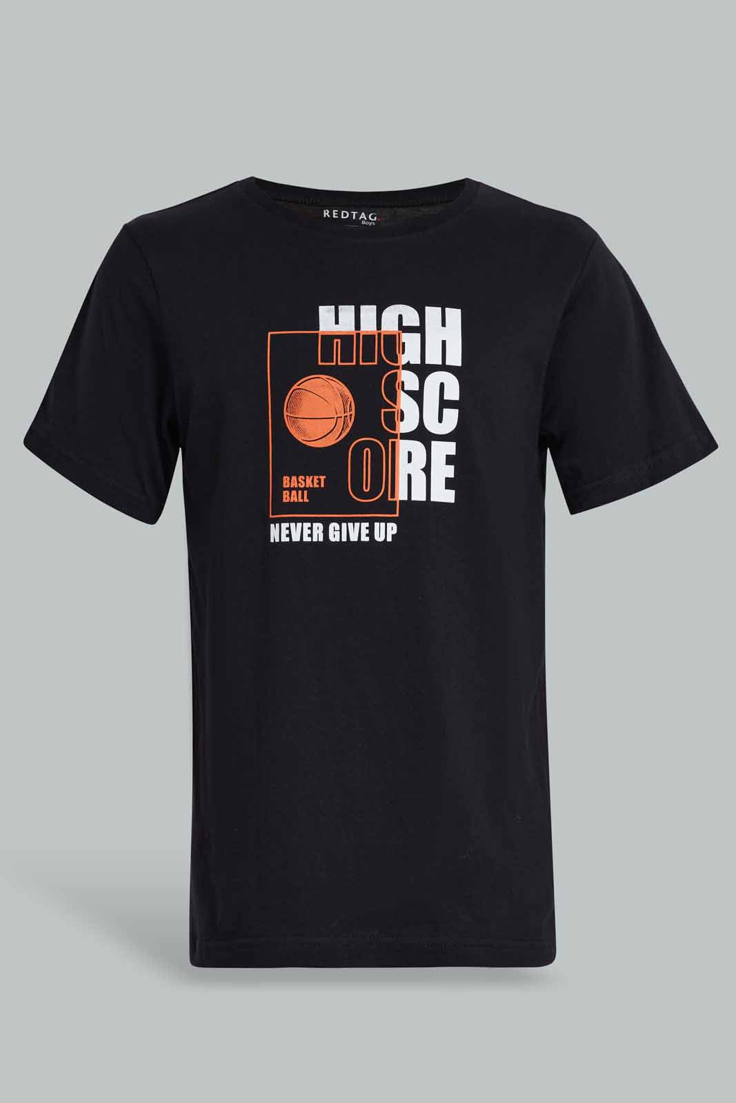 Redtag-Black-Basketball-Nightsuit-BSR-Pyjama-Sets,-Category:Pyjama-Sets,-Colour:Black,-Deals:New-In,-Filter:Senior-Boys-(8-to-14-Yrs),-New-In-BSR-APL,-Non-Sale,-Section:Boys-(0-to-14Yrs),-W22O-Senior-Boys-