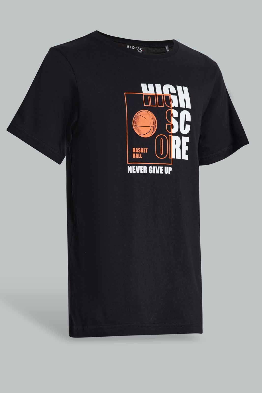 Redtag-Black-Basketball-Nightsuit-BSR-Pyjama-Sets,-Category:Pyjama-Sets,-Colour:Black,-Deals:New-In,-Filter:Senior-Boys-(8-to-14-Yrs),-New-In-BSR-APL,-Non-Sale,-Section:Boys-(0-to-14Yrs),-W22O-Senior-Boys-