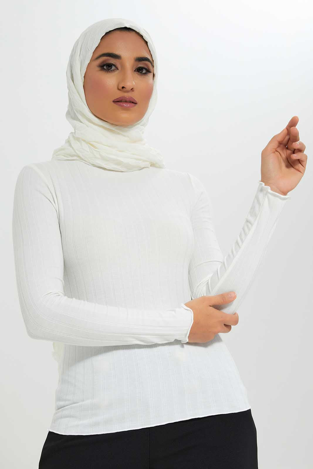 Redtag-Cream-Rib-Jersey-Top-Category:Tops,-Colour:Cream,-Deals:New-In,-Filter:Women's-Clothing,-LMC,-New-In-Women-APL,-Non-Sale,-Section:Women,-W22A,-Women-Tops--