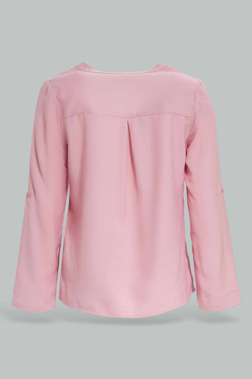Redtag-Pale-Blue-Front-Half-Placket-Blouse-Category:Blouses,-Colour:Blue,-Deals:New-In,-Filter:Women's-Clothing,-KSH,-New-In-Women-APL,-Non-Sale,-Section:Women,-W22O,-Women-Blouses-Women's-