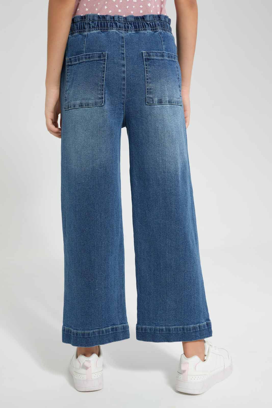 Redtag-DK-Wash-Denim-Culottes-Category:Jeggings,-Colour:Light-Wash,-Deals:New-In,-Filter:Senior-Girls-(9-to-14-Yrs),-FIT-WALL-(FTW),-GSR-Jeggings,-New-In-GSR-APL,-Non-Sale,-Section:Girls-(0-to-14Yrs),-W22O-Senior-Girls-9 to 14 Years