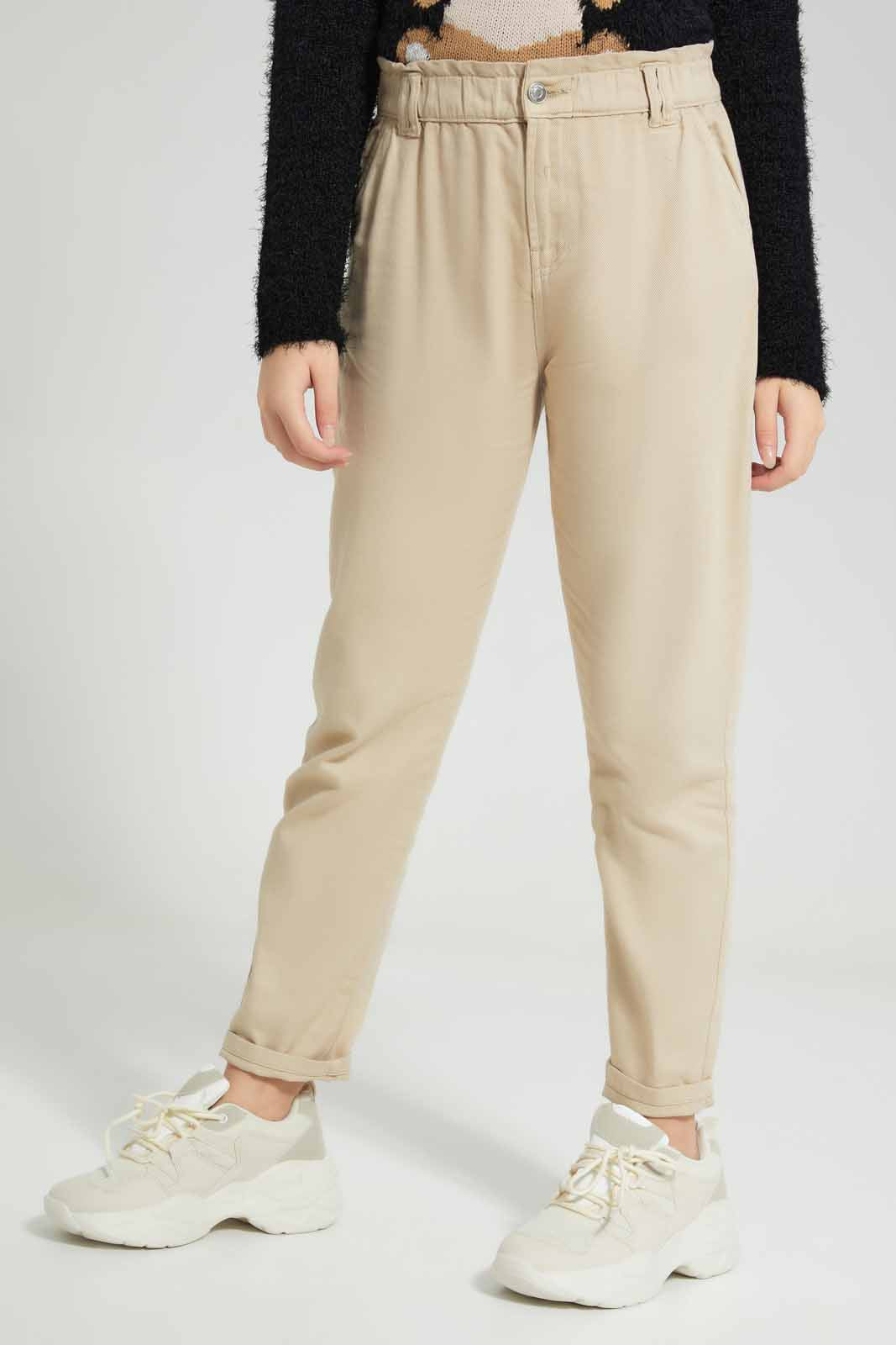 Redtag-Beige-Baggy-Denim-Category:Jeggings,-Colour:Beige,-Deals:New-In,-Filter:Senior-Girls-(8-to-14-Yrs),-FIT-WALL-(FTW),-GSR-Jeggings,-New-In-GSR-APL,-Non-Sale,-Section:Girls-(0-to-14Yrs),-W22O-Senior-Girls-9 to 14 Years