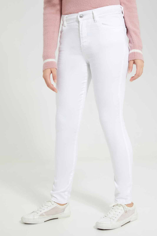 Redtag-White-Skinny-Category:Jeans,-Colour:White,-Deals:New-In,-Filter:Senior-Girls-(8-to-14-Yrs),-FIT-WALL-(FTW),-GSR-Jeans,-New-In-GSR-APL,-Non-Sale,-Section:Girls-(0-to-14Yrs),-W22O-Senior-Girls-9 to 14 Years
