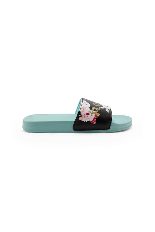 Redtag-Mint-Flower-Power-Slide-Category:Flip-Flops,-Colour:Mint,-Deals:New-In,-Dept:Ladieswear,-Filter:Women's-Footwear,-New-In-Women-FOO,-Non-Sale,-Section:Women,-W22B,-Women-Flip-Flops-Women's-