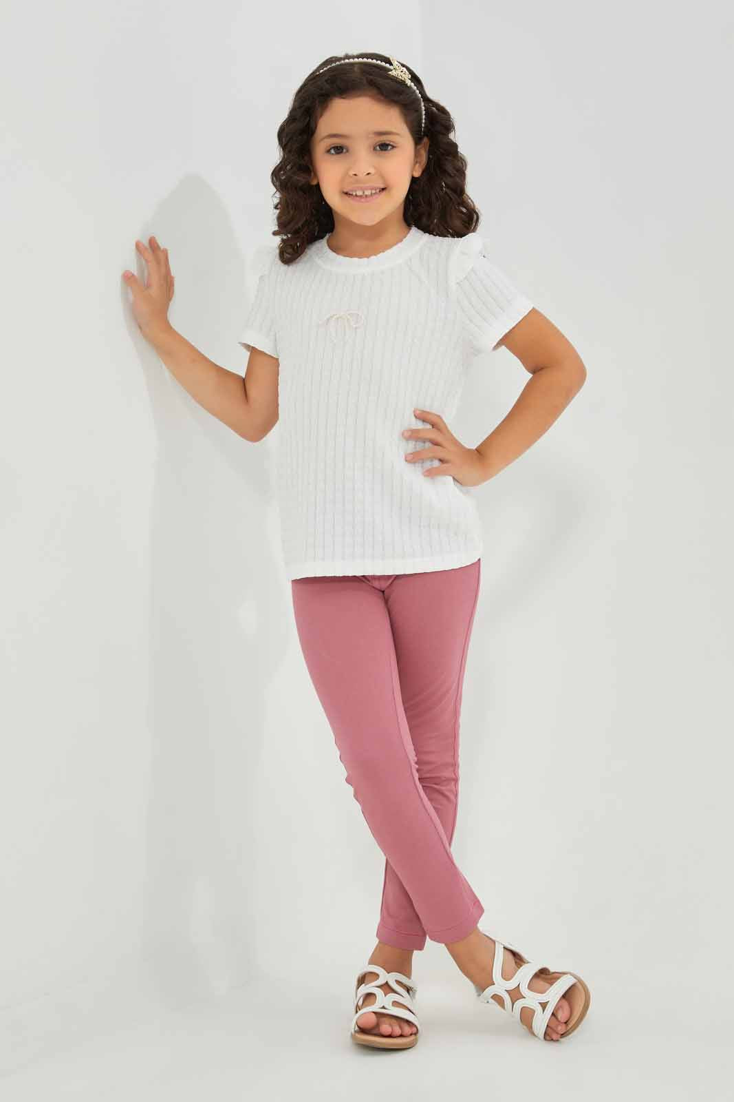 Redtag-White-Knitted-Blouse-Category:Blouses,-Colour:White,-Deals:New-In,-Filter:Girls-(2-to-8-Yrs),-GIR-Blouses,-New-In-GIR-APL,-Non-Sale,-Section:Girls-(0-to-14Yrs),-W22O-Girls-2 to 8 Years